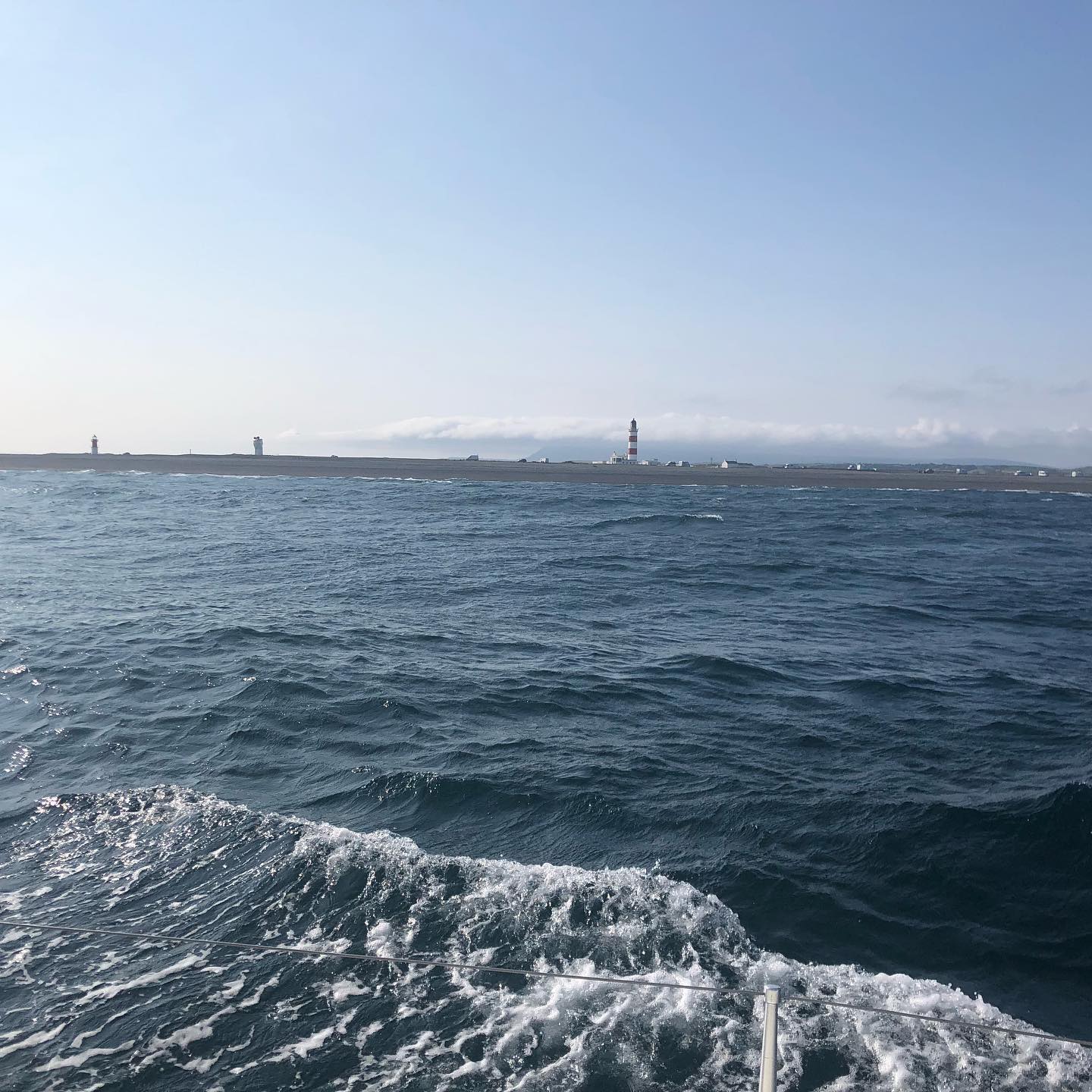 On the way to Peel, Point of Ayre Isle of Man 🇮🇲 already rounded. 23Kn winds and about 3.5 m waves 🌊 all calming down now.