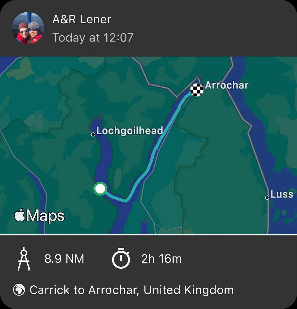 Carrick Castle to Arrochar, Loch Long.  A very nice place to be👌🏻 #sailing #segeln #sailingscotland #westerlyoceanlord #westerlyyachts #arrochar #lochlong