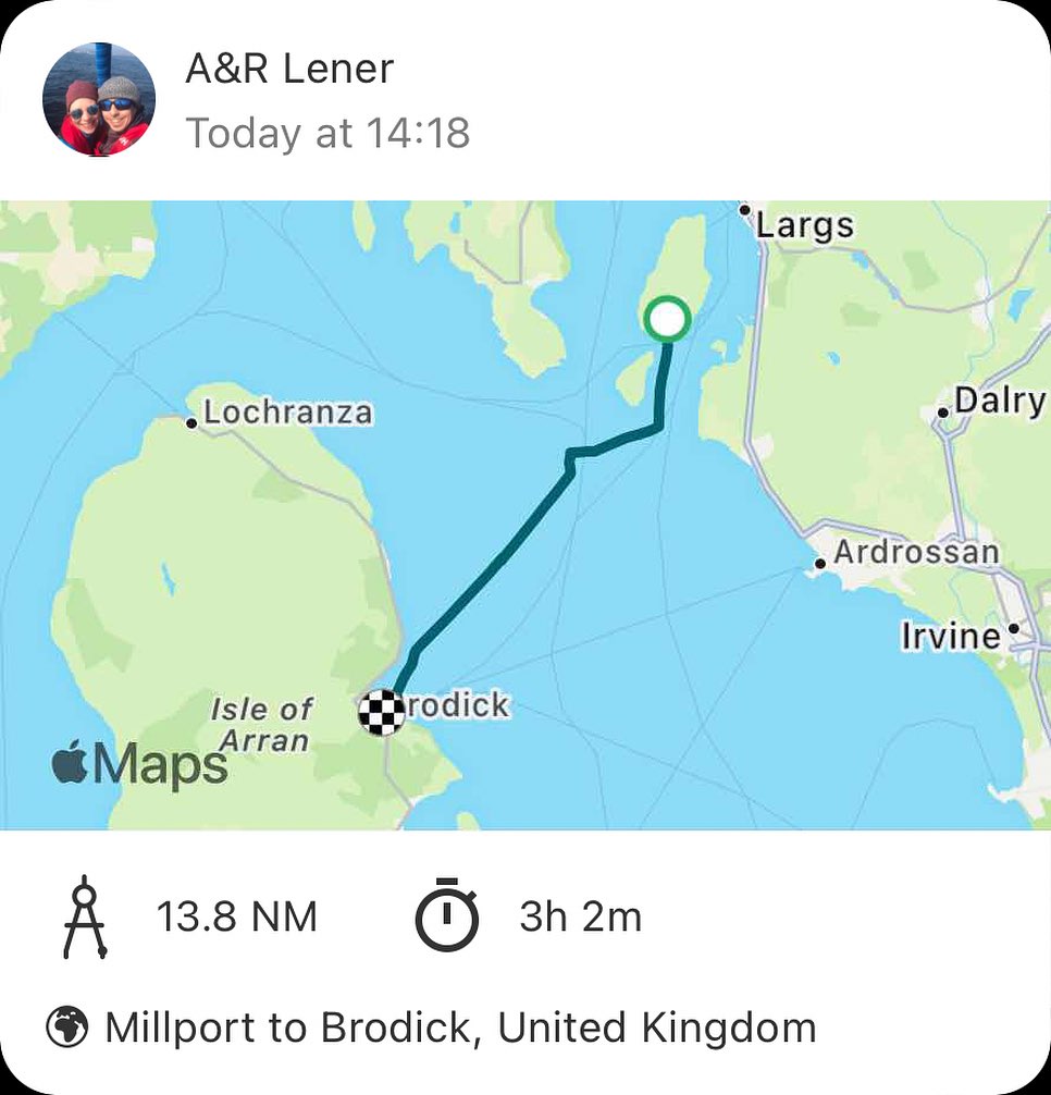 Millport to Brodick, Isle of Arran. Beautiful sailing day and a nice evening off grid. We have seen a submarine during sailing and an Otter at the anchorage. Poached eggs and self caught and smoked cajun mackerels for dinner 🍽️ #sailinglife #sailinglifestyle #sailinginstagram #sailing #segeln #brodick #brodickbay #isleofarran #sailingcouple