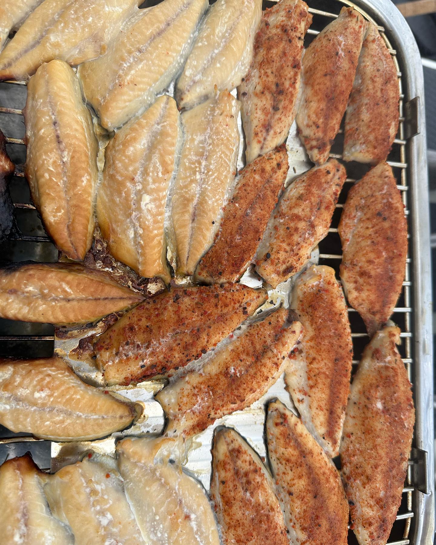 Because we were sooo good in the mackerels dance, we caught a good lot of mackerels. Not only for a dinner but also to put them in a brine and to smoke and vacuum them. So, we have smoked and cajun smoked mackerels for a while. yummy! 🤤🤩 #fishing #sailinglife #sailinglivestyle #segeln #segelabenteuer #pitbossgrills #smokedmackerel #mackrel #cajunmackerel #sailingscotland #offgrid #offgridcooking