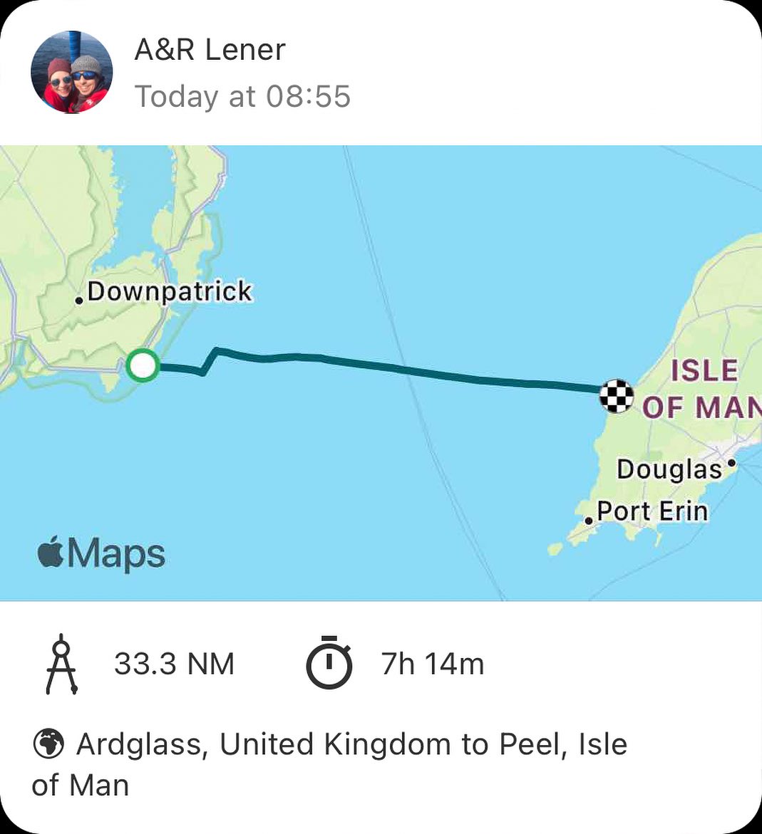 Ardglass to Peel, Isle of Man 🇮🇲 We had a fabulous sailing day to Peel with steady 15 knots of wind. Lagertha is coming home. #sailing #sailinginstagram #segeln #irishsea  #sailingirishsea #loveiom #ardglassharbour #ardglass #peelmarina #peel