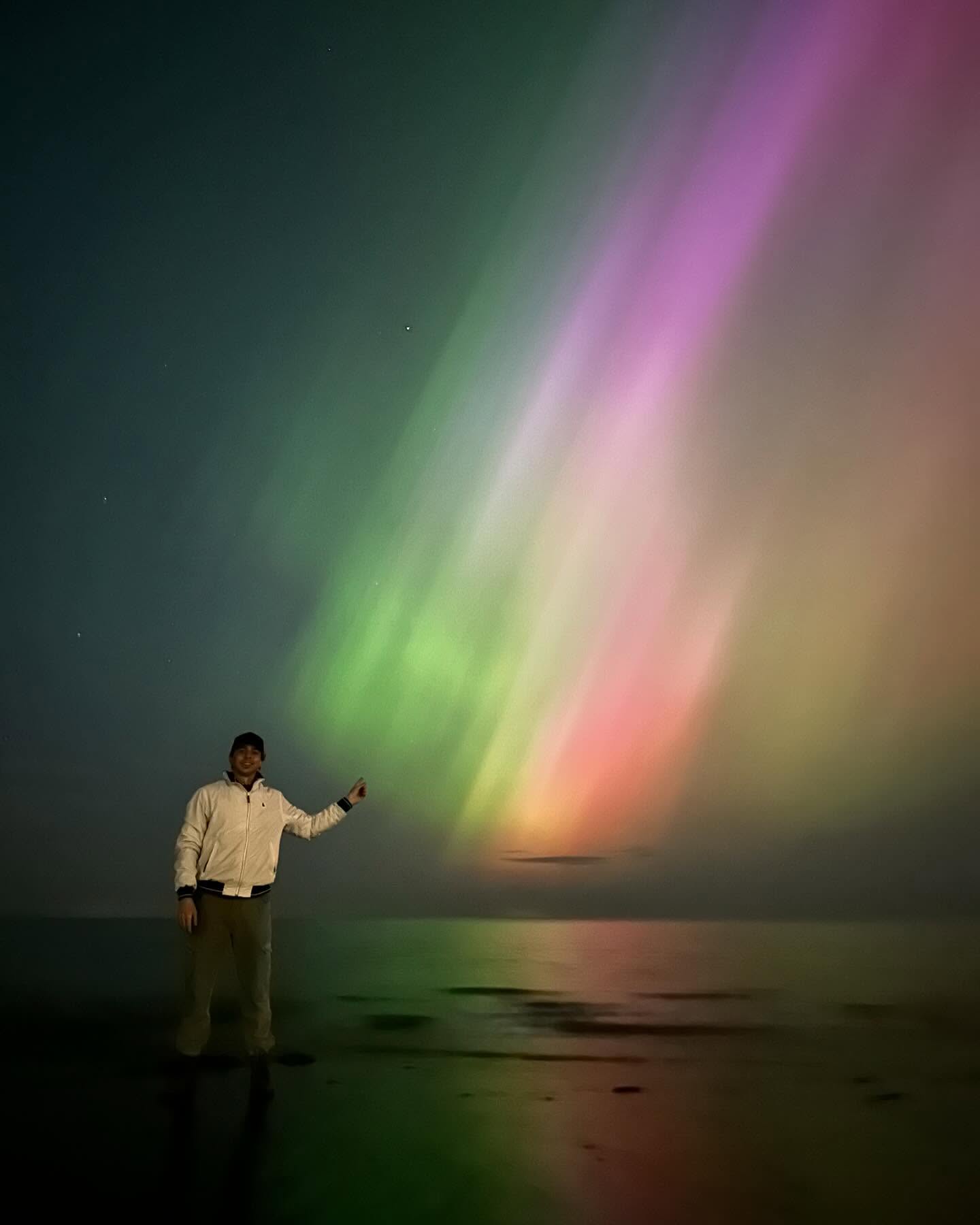 What a show tonight in front of our door! 😍 Aurora Borealis  . . . . #northernlights #aurora #auroraborealis #ramsey #isleofman #loveiom