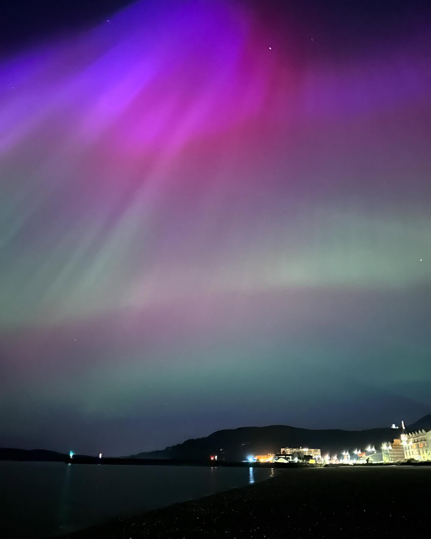 What a show tonight in front of our door! 😍 Aurora Borealis  . . . . #northernlights #aurora #auroraborealis #ramsey #isleofman #loveiom