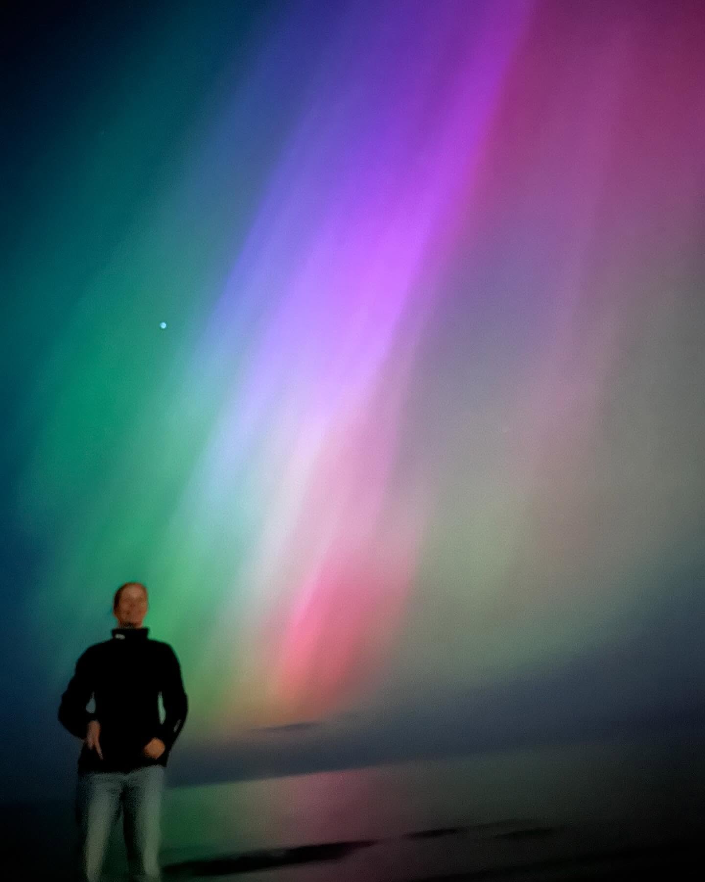 What a show tonight in front of our door! 😍 Aurora Borealis  . . . . #northernlights #aurora #auroraborealis #ramsey #isleofman #loveiom