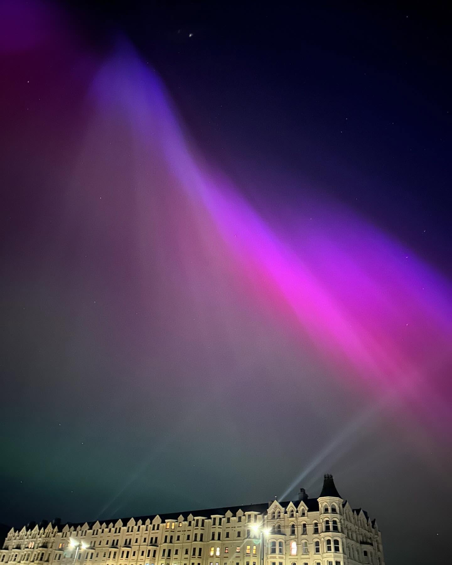 What a show tonight in front of our door! 😍 Aurora Borealis  . . . . #northernlights #aurora #auroraborealis #ramsey #isleofman #loveiom