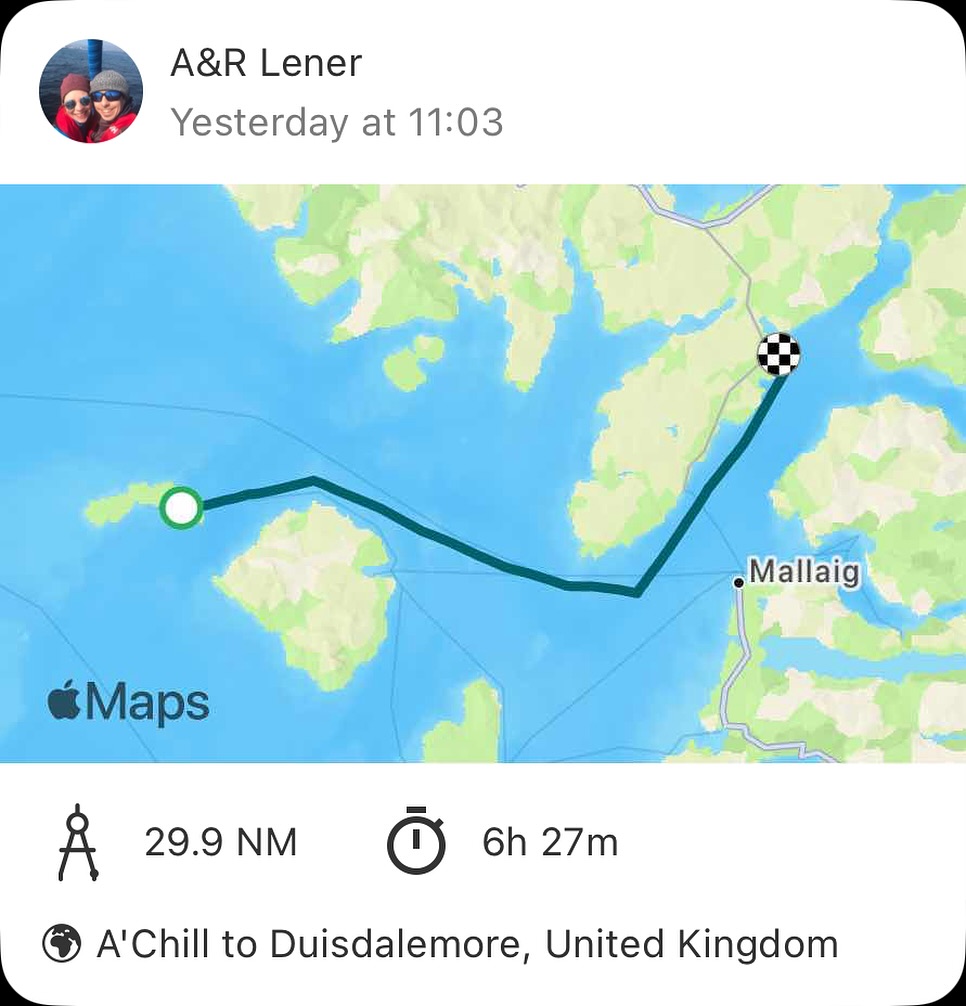 🌬️ Sailing from Canna to Isle Ornsay ⛵
We sailed from Canna to Duisdale House Hotel, Isle Ornsay, enjoying downwind sailing most of the time. Hiding away from strong winds, we had a fantastic dining experience for our wedding anniversary and even caught some mackerel at the mooring. 🌊🎣
#sailinglife #isleornsay #canna #downwindsailing #weddinganniversary #greatdining #mackerelfishing #boatlife #sailingcouple #scotland #westscotland #sailinglagertha #westerlyyachts #westerlyoceanlord #segeln