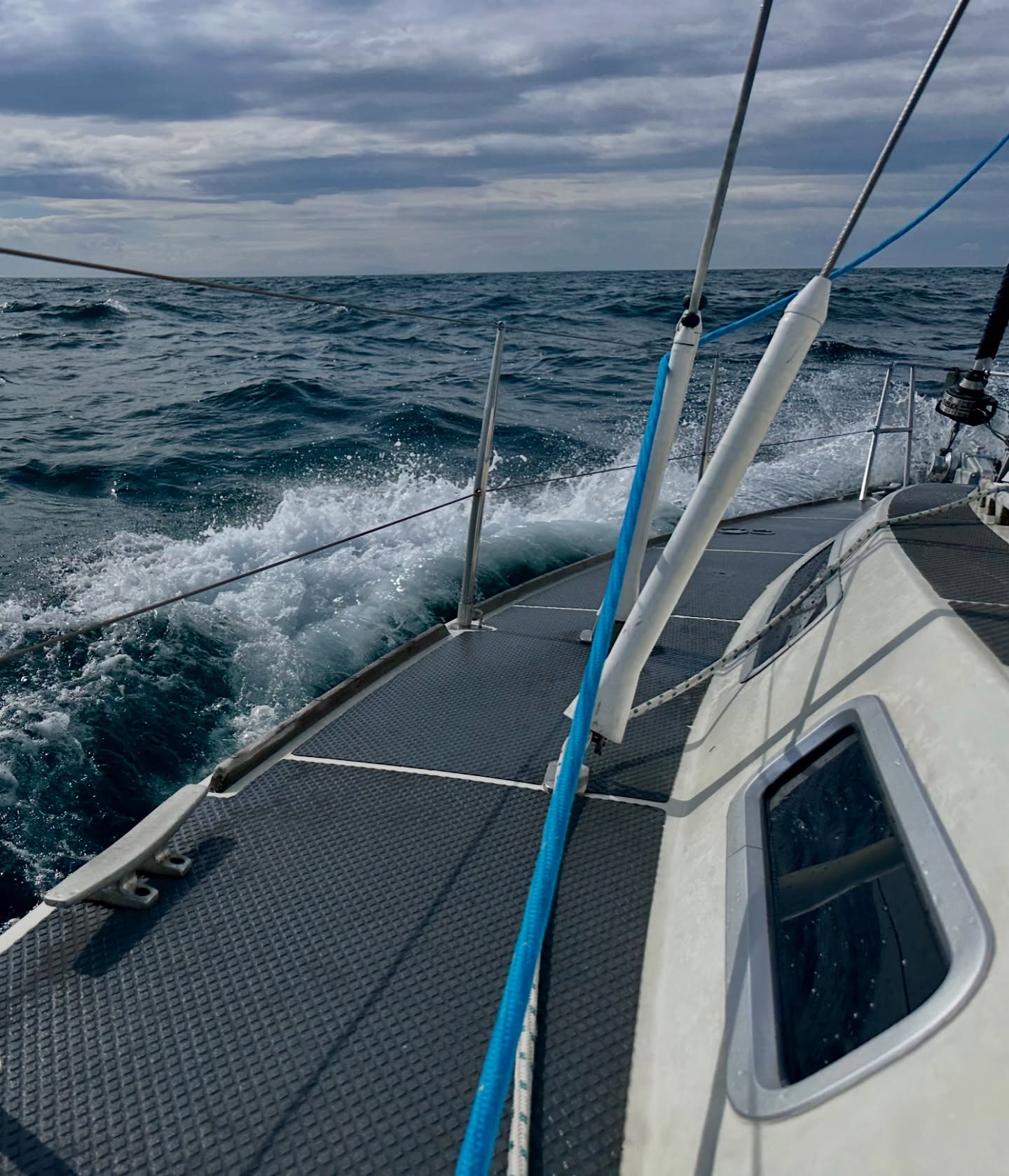 ⛵ North Channel Crossing to Glenarm: A Lesson in Patience and Timing
Good planning is everything when crossing the North Channel-wind and tide need to line up perfectly. We set off with a southerly wind, knowing it would turn westerly by the time we reached the tide running in our favor, from north to south.
The sea state was rough at the start, with the tide and wind against us. But Lagertha, our trusty boat, handled the challenging conditions like a champ. We were tacking south with our stay sail, making little progress and fighting the tide. Then, just as we were about to complete a tack, we noticed we were still on the same heading. For a moment, we were confused-had something gone wrong? But no, it was the wind shift we'd been waiting for, arriving so abruptly that it took us by surprise.
With the shift, we enjoyed a smooth 45°-60° sail down to Glenarm, this time with our genoa. The final stretch was a mixed bag of calm winds, squalls, heavy rain, and bursts of sunshine. We're glad to be safely in Glenarm now, prepping for our next leg to Belfast.
#sailinglife #northchannelcrossing #glenarm #sailingadventures #windshift #sailinglagertha #westerlyyachts #westerlyoceanlord #segeln #adventuresailing #tidesandwinds #belfastbound #sailingchallenges