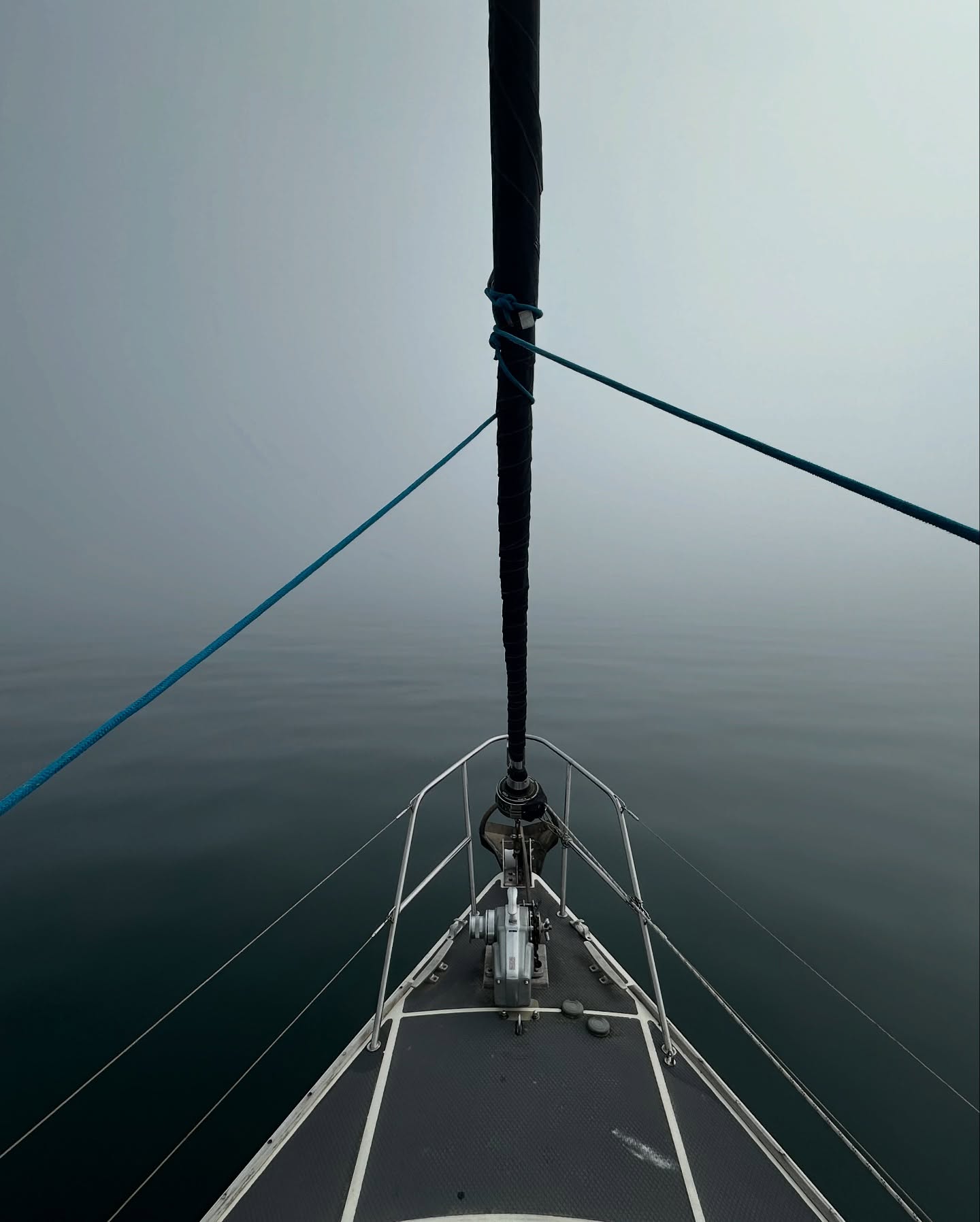 Porth Dinllean to St Tudwal's Island (Lunch stop) and finally to Pwllheli! Left the lovely anchorage at Porth Dinllaen and set course for Pwllheli, where Lagertha's getting new rigging. Although the sun was out, we saw nearly nothing, thick fog all the way. 😶‍🌫️🌞
Bardsey Sound was a proper test! Known for ripping tides, overfalls, and wild currents. Made even more exciting by near-zero visibility but luckily nearly no wind and a rather calm sea. The radar got a workout, and the boat turned sharply more than once as the very strong tidal streams took hold. Definitely kept us on our toes! 💨🌊 Our planning was right, we wouldn't like to be there in unfavourable conditions. 
Had to keep a sharp lookout for lobster pots, too. Hard to spot when you're sailing in a cloud. 🦞
Just before we arrived at St Tudwal's Island for our lunch stop, the fog cleared and the sun came out in full. Beautiful sunny day to anchor and breathe before timing the tide into Pwllheli Marina. Great sailing day and adventurers. 
#SailingLife #BardseySound #FoggyPassage #RadarTest #pwllhelibound #sailinglagertha #westerlyoceanlord #sailingyacht #uksailing #adventurelife #sailing #sailingboat #instasailing #sailinginstagram #boatlife #boatlifestyle #boat #sailors #liveaboardlife #sailinstagram #sailincouple  #explorers #travelcouple #cruising #wanderlust #vitaminsea #travel #floatinghome #oceanlife