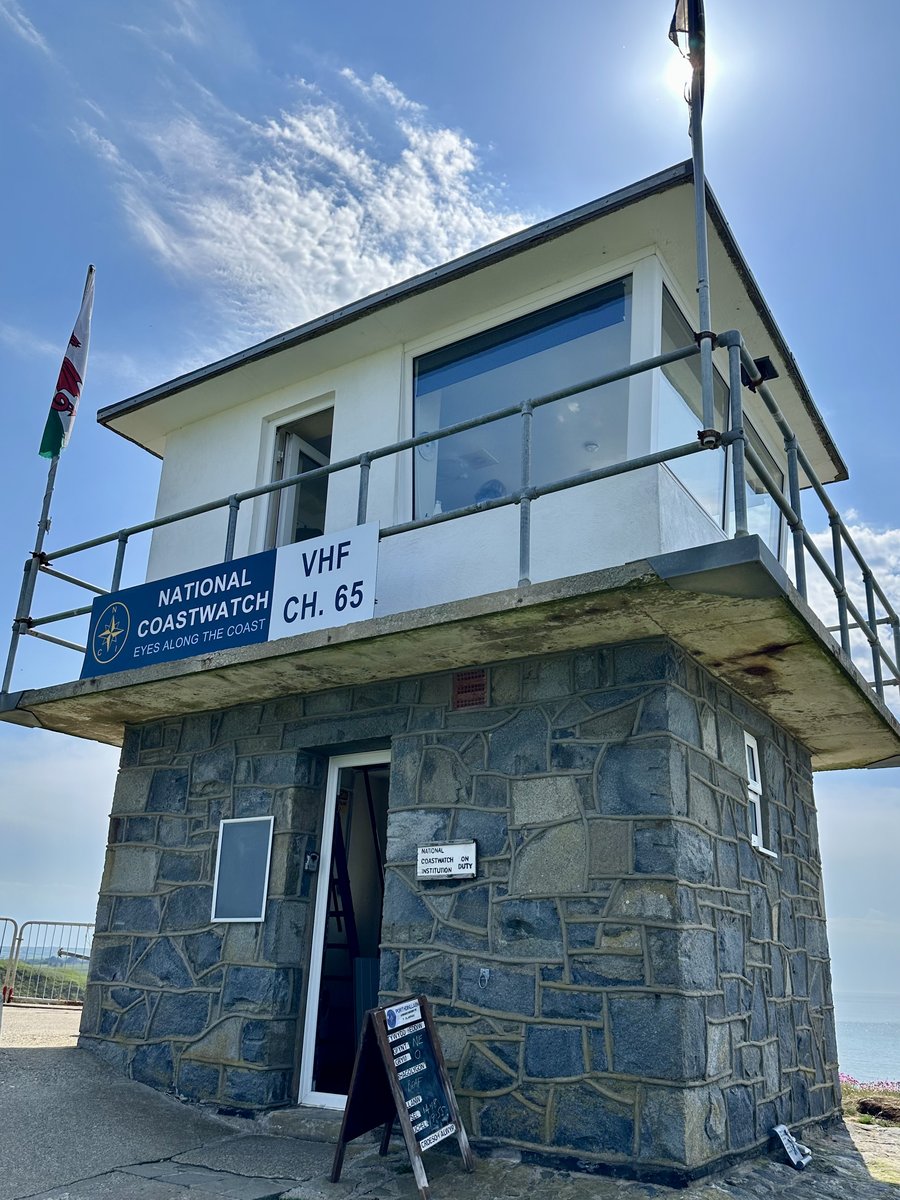 National Coastwatch Institution watch tower on the headland at Porthdinllaen