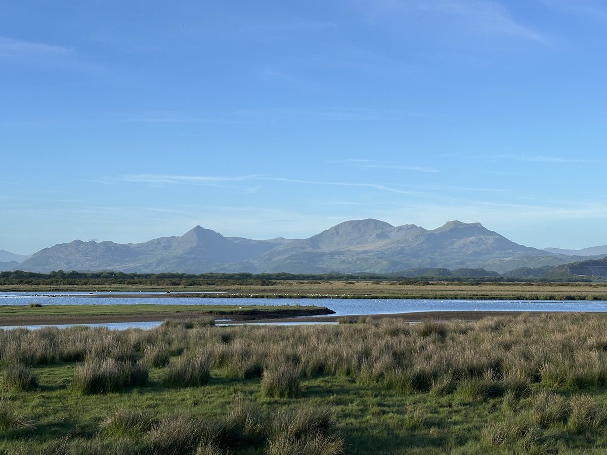 Estuary view with mountains in distance