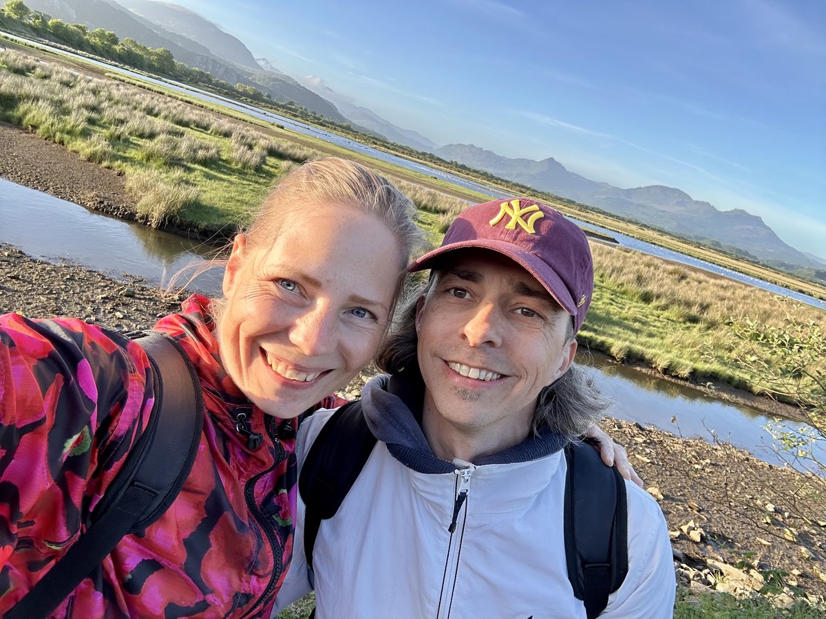 Rob and Andrea by the estuary at golden hour