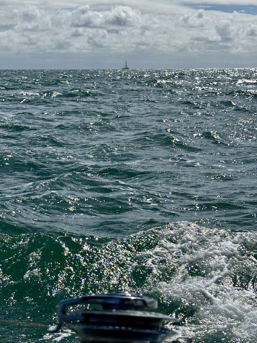Choppy conditions on Cardigan Bay - whitecaps and rolling waves