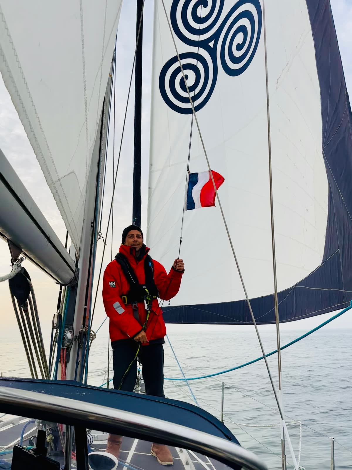 French courtesy flag raised