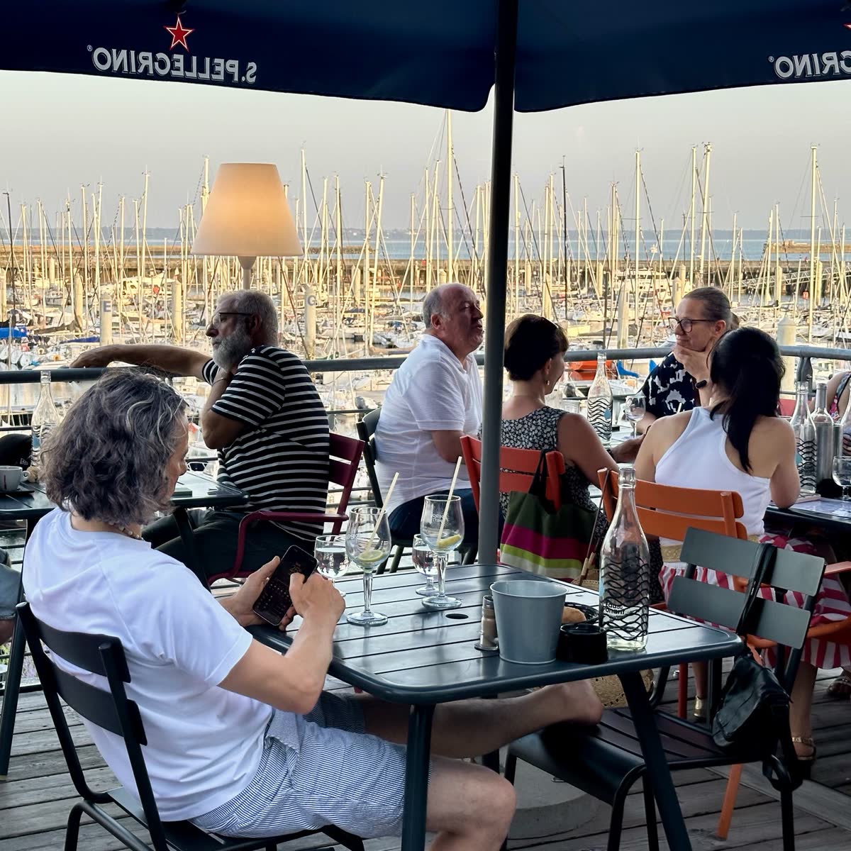 Evening at the marina, cold drinks