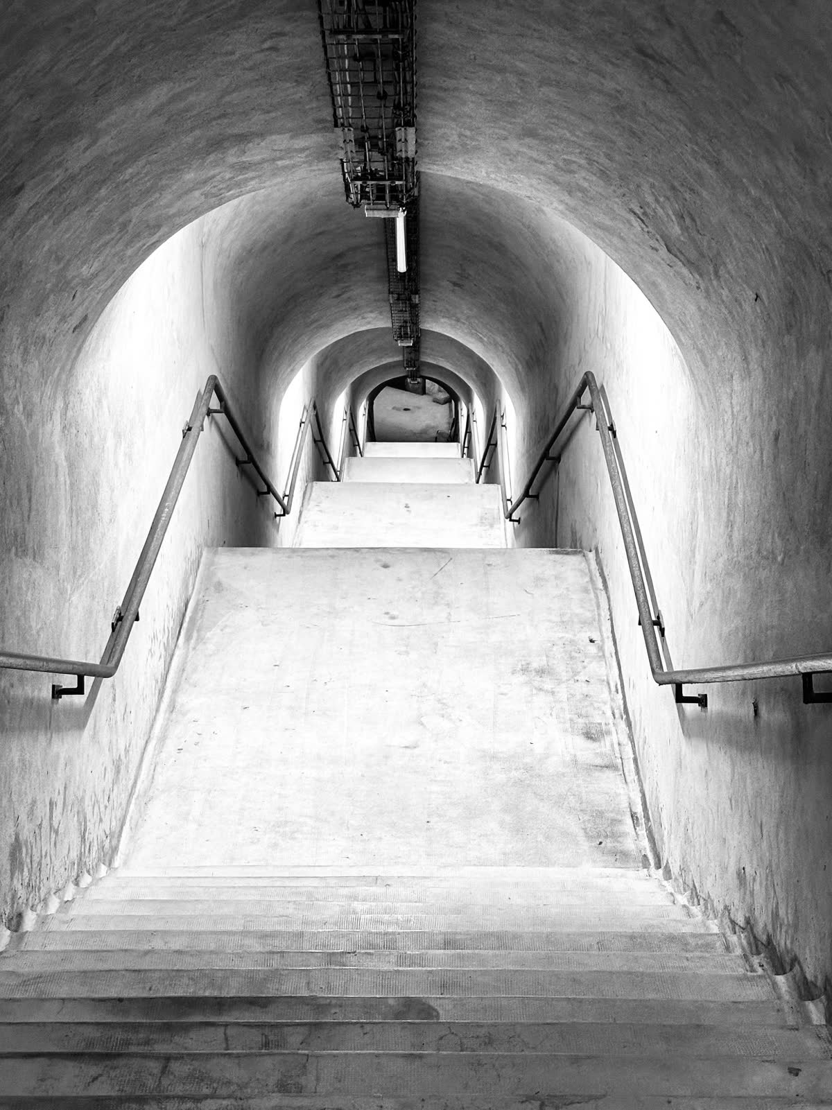 Staircase deep inside the bunker