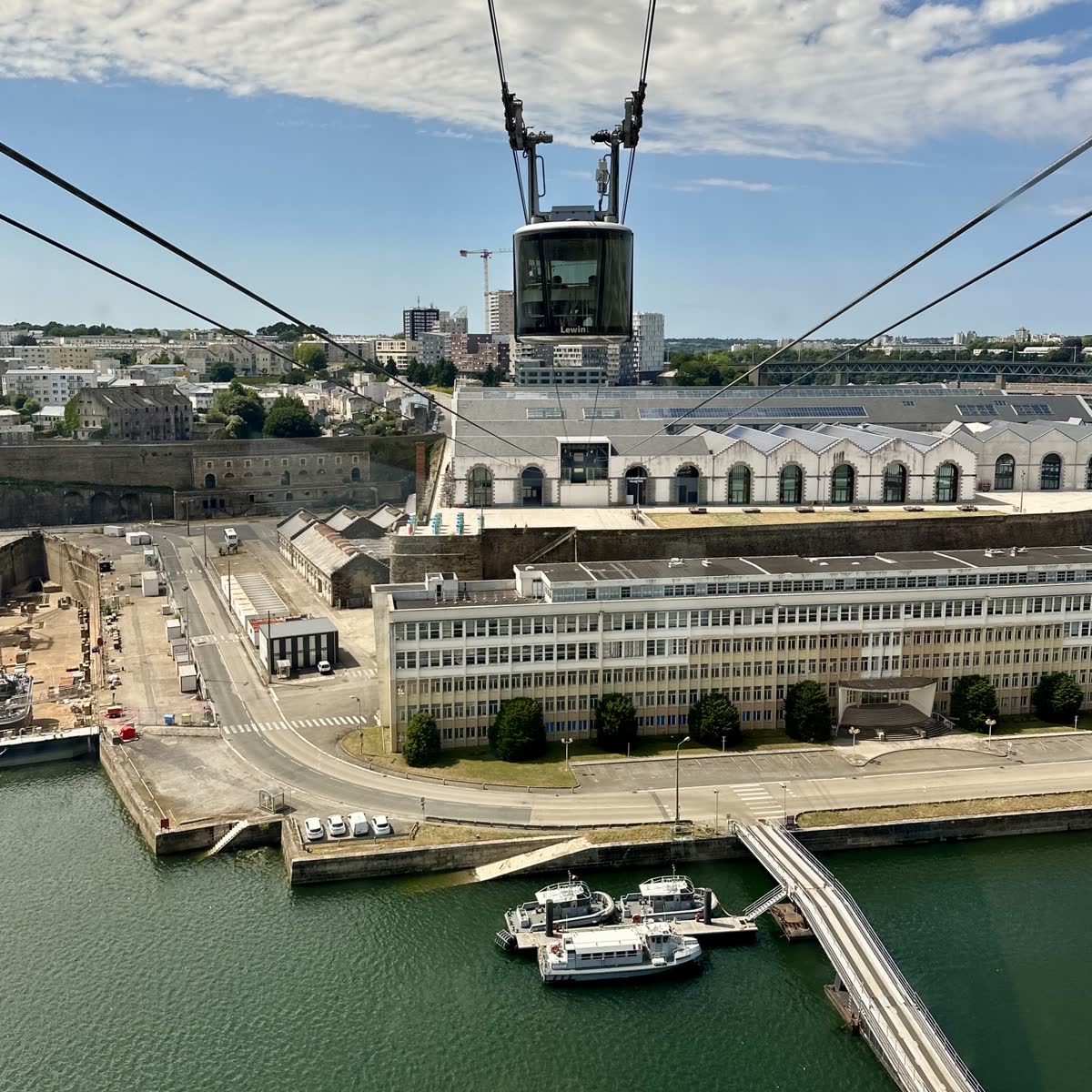 View from the cable car over Brest