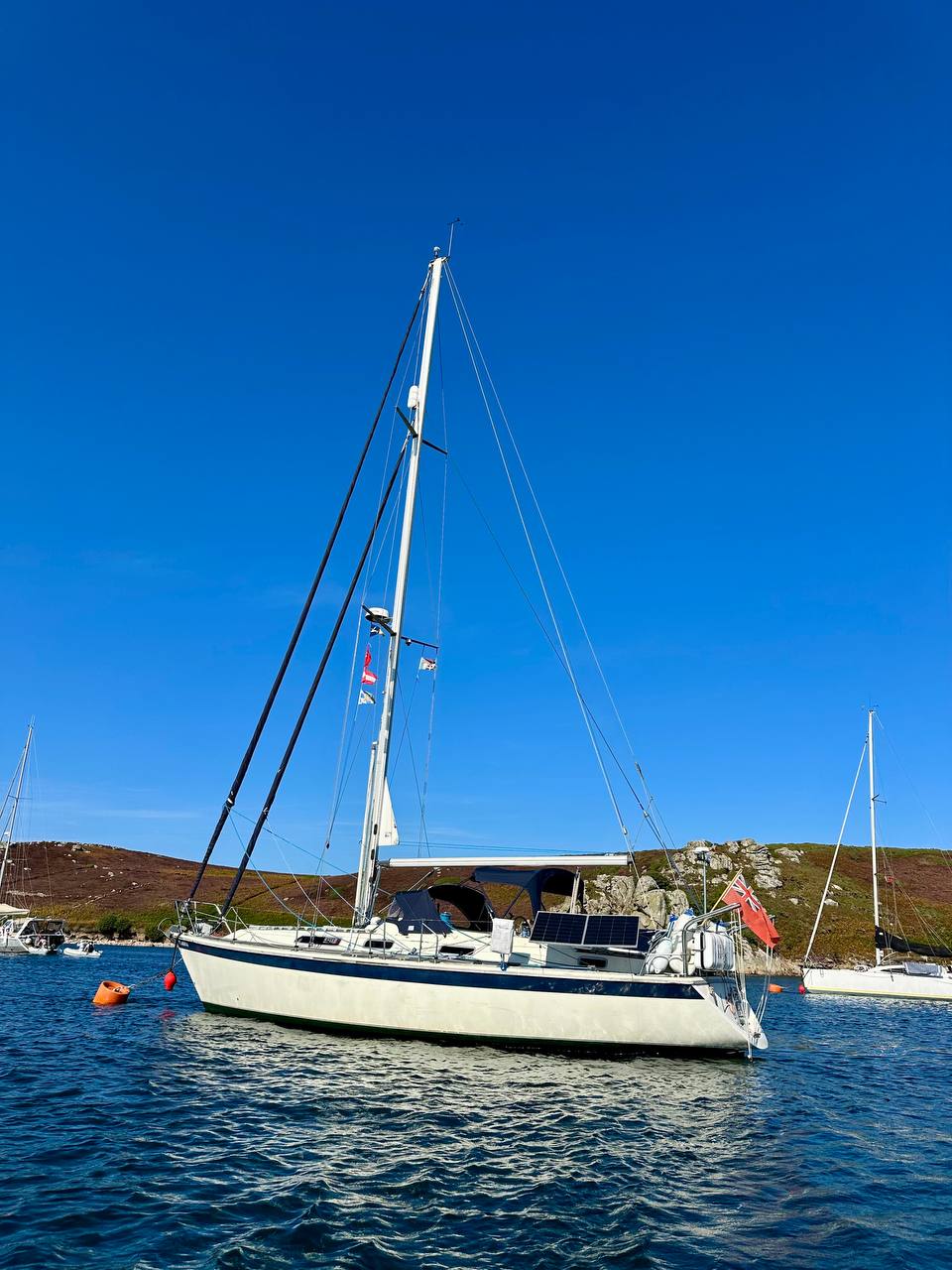 SV Lagertha at anchor