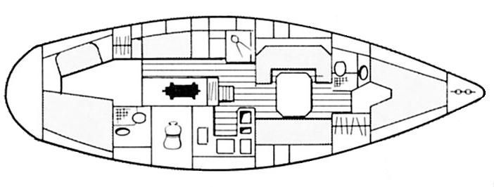Lagertha interior layout plan - Westerly Oceanlord 41