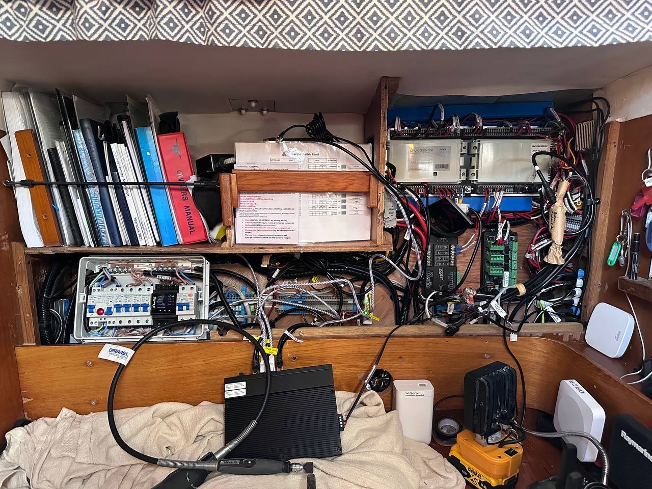Victron equipment going in alongside the Simarine distribution system