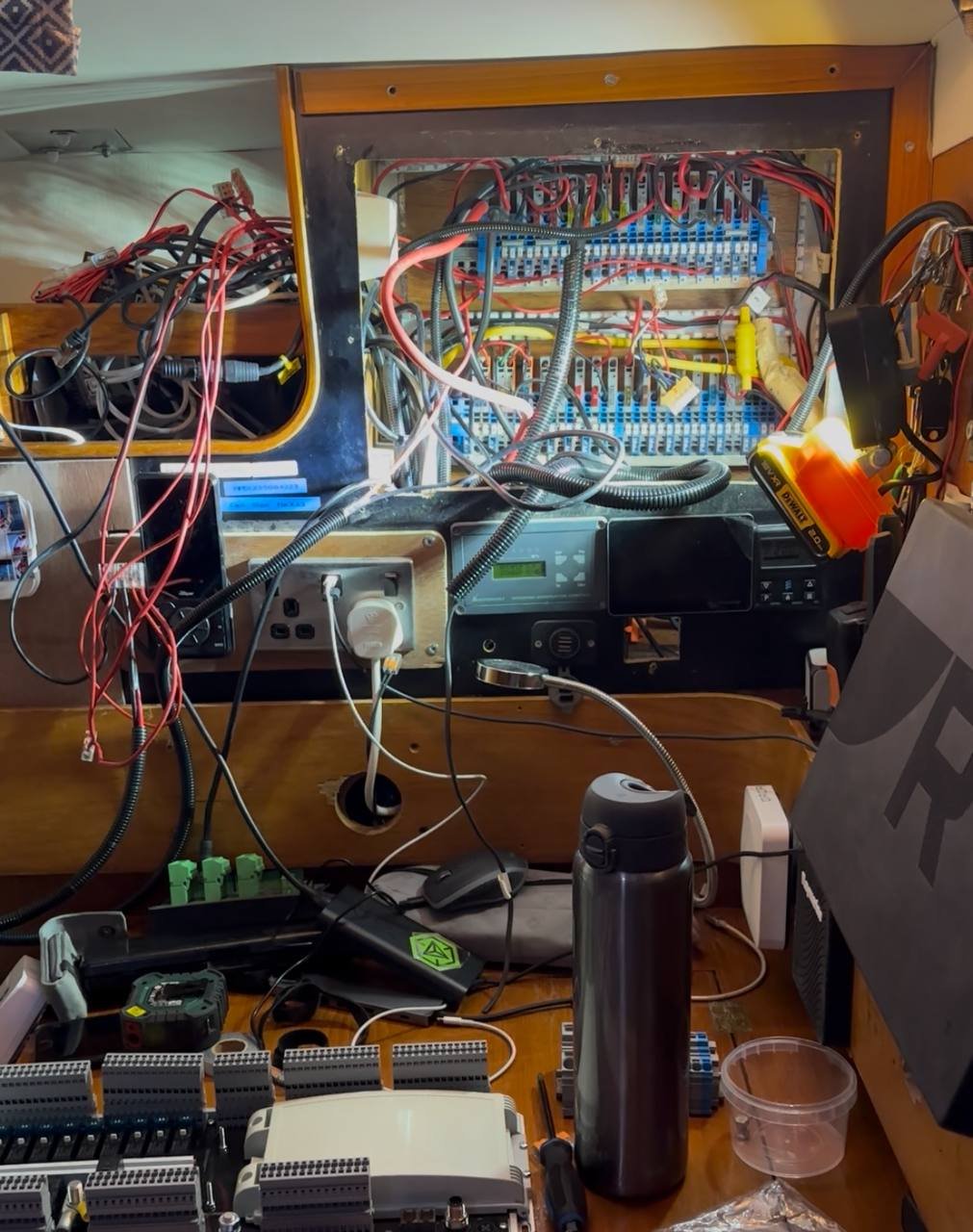 Testing circuits with a multimeter during the installation process